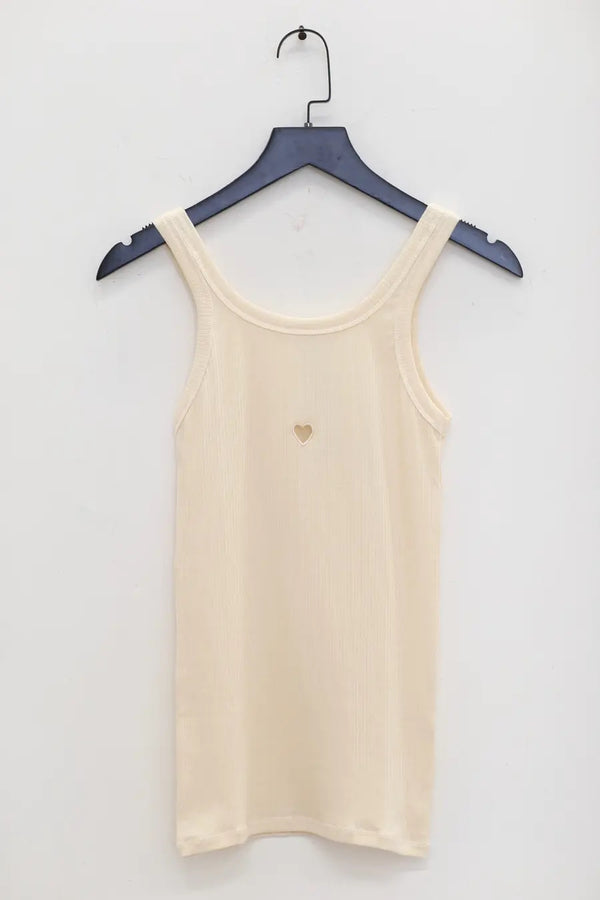 BASERANGE heart-shaped vest TOHT-RB-SP24 undyed